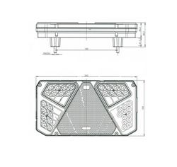 Linke Multifunktions-LED-Rückleuchte mit Dreieck 99-0915 - War