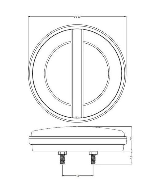 Multifunktions-LED-Rundrückleuchte rechts 47-1884