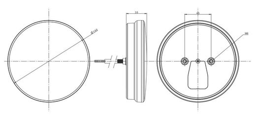 FT-214LED Runde LED-Rückleuchte mit Positions-, Nebel- und Rückfahrscheinwerfern - Fristom