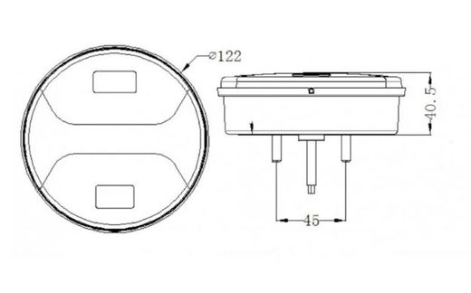 Piloto redondo universal led 3 funciones (pos/m.a/nieb)