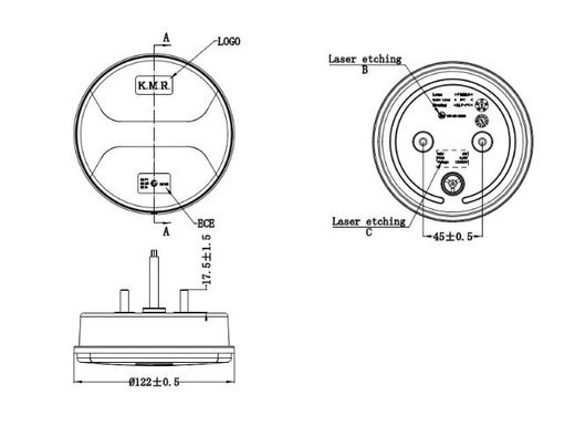 Piloto redondo universal led 3 funciones (pos/m.a/nieb)