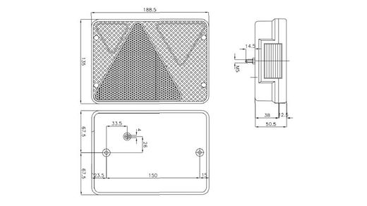 Rechte Anhängerleuchte mit Nebelscheinwerfer