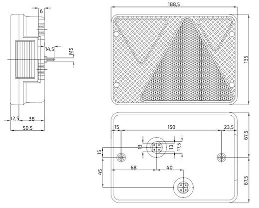 Linke Anhängerleuchte mit Nebelscheinwerfer
