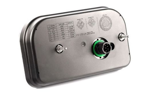 Multifunktionale LED-Anhängerleuchte links mit 7-poligem Ampere-Anschluss