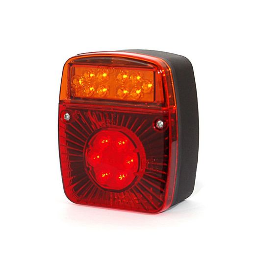 Feu arrière LED multifonction avec position, stop, clignotant et éclairage de plaque d'immatriculation 99-0475 - Was