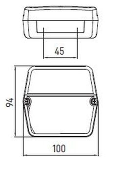 Gelbe/rote Rückleuchte mit Kennzeichenbeleuchtung