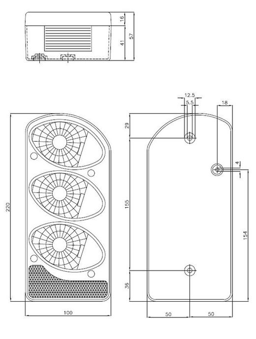 Fanale posteriore destro con retromarcia 5/6 funzioni