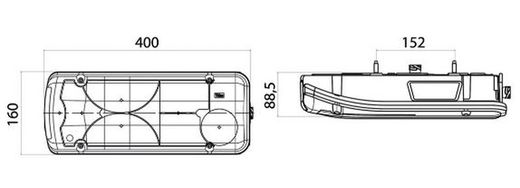 Rechte Rückleuchte LC8 mit Glühbirnen Scania