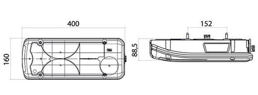 Rechte Rückleuchte für Iveco LC8 mit seitlichem Stecker