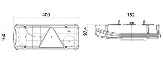Rechtes Rücklicht LC8t Weiß ohne Kennzeichenbeleuchtung