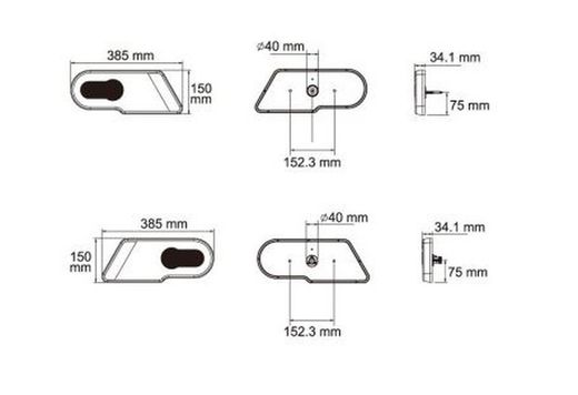 Feu arrière LED droit 6 fonctions