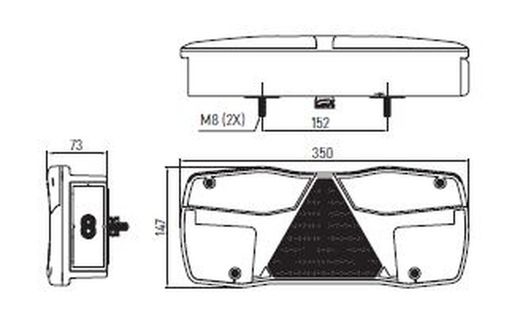 Piloto Trasero Derecho LED Con Conector Amp+2ss