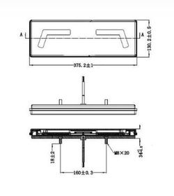 Linke hintere LED-Neon-Effektleuchte ohne Dreieck