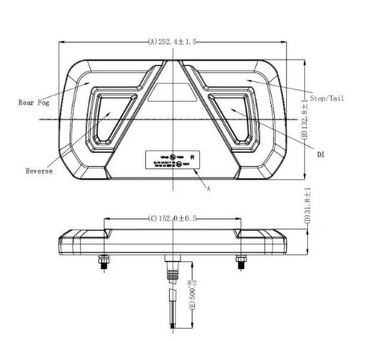 Rechte hintere LED-Multifunktions-Anhängerleuchte