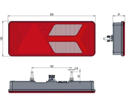 Piloto Trasero Ermax Full Led Tm11 Izquierdo Con Control Led Integrado. Resistencia