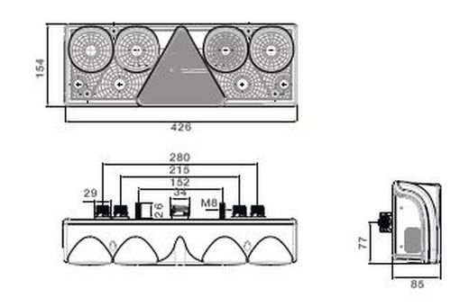 Linke Rückleuchte Europint II ohne Kennzeichenbeleuchtung Schmitz-Version