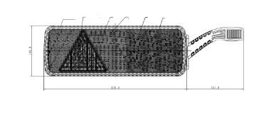 Linke Voll-LED-Rückleuchte mit Hupe