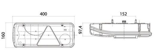 Linke Rückleuchte LC8t mit zusätzlichem Anschluss