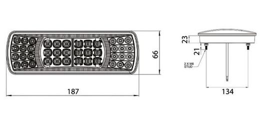Linke/rechte LED-Rückleuchte mit 5 Funktionen