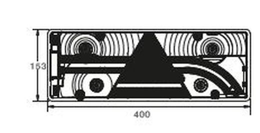 Linke Rückleuchte für Europoint III Hybrid mit Kennzeichenbeleuchtung