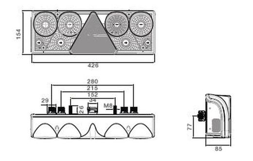 Linke Rückleuchte Europont II mit Kennzeichenbeleuchtung