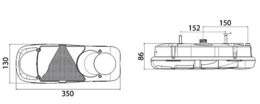 Linke Rückleuchte LC5t mit Kennzeichenbeleuchtung