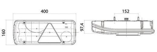 Linke Rückleuchte LC8t Weiß ohne Kennzeichenbeleuchtung