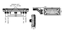 Linke hintere LED-Leuchte EcoLED II mit Hupe