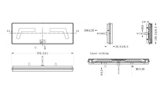 Piloto Trasero Izquierdo LED Efecto Neón Con Triángulo