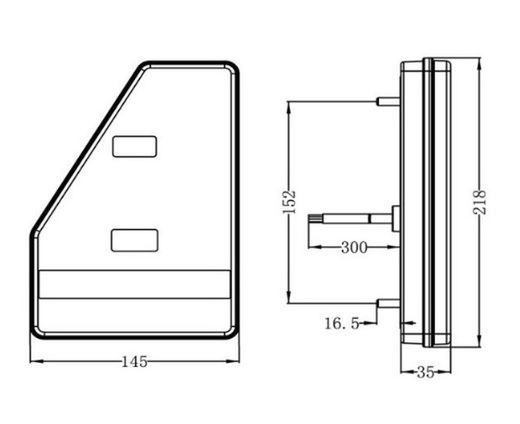Piloto Trasero Izquierdo LED Triangular 5 Funciones