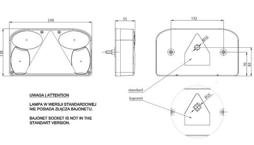 Multifunktions-Rücklicht links mit Bajonettanschluss