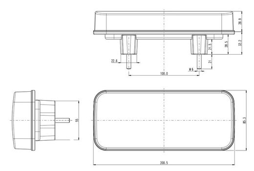 Rechtes/Linkes rechteckiges dynamisches LED-Rücklicht
