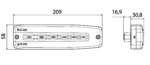 Feu arrière LED dynamique gauche/droit 3 fonctions