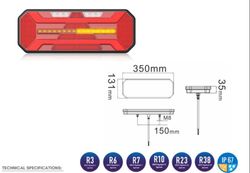 Piloto trasero led izquierdo con intermitente dinámico y triángulo