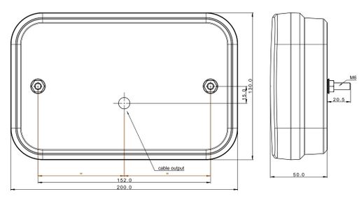 Linke LED-Rückleuchte mit Rückfahrblinker 12V