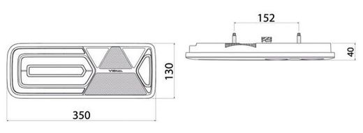 Feu arrière LED gauche LC12 avec triangle