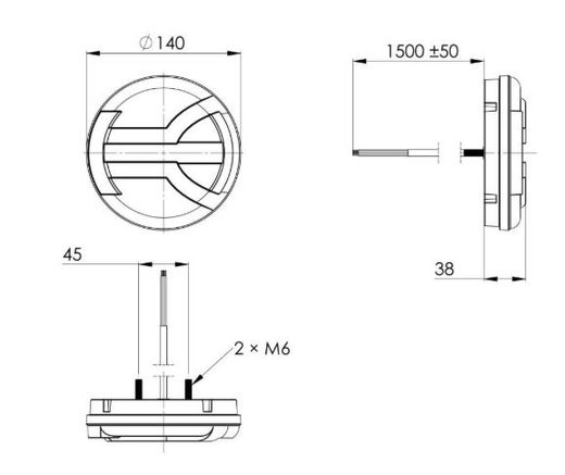 Navia Multifunktions-LED-Rückleuchte mit dynamischem Rechts-/Linksblinker