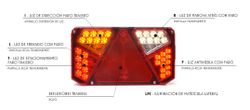 Piloto trasero led universal derecho con luz de matrícula lateral