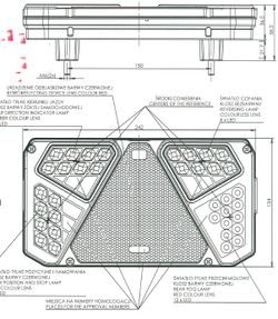 Piloto trasero led universal derecho con luz de matrícula lateral