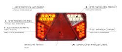 Piloto trasero led universal izquierdo con luz de matrícula lateral