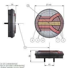 Multifunktionale LED-Rückleuchte mit dynamischem Rechts-/Links-Blinker