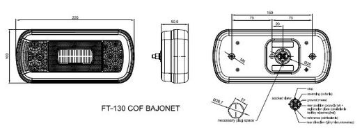 5-Funktions-LED-Multifunktionsrücklicht mit Rückwärtsgang.