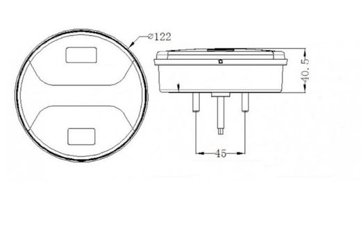 Universelle runde LED-Rückleuchte
