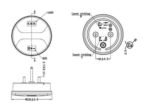 Universelle runde LED-Rückleuchte
