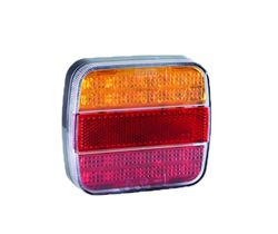 Feu arrière à LED avec position, stop, clignotant et éclairage de plaque d'immatriculation 12/24v ambre/rouge 44-1817