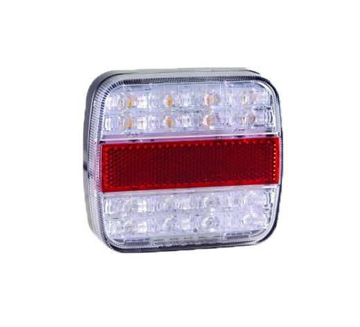 Lanterna traseira LED com luz de posição, freio, direção e placa 12/24v branca/vermelha 44-1816