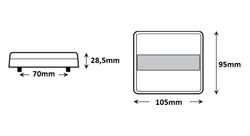 Feu arrière à LED avec feux de position, de freinage, de direction et de plaque d'immatriculation 12/24v blanc/rouge 44-1816