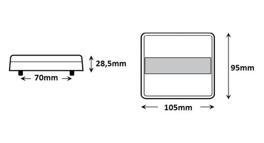 Feu arrière à LED avec feux de position, de freinage, de direction et de plaque d'immatriculation 12/24v blanc/rouge 44-1816
