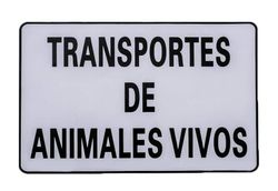 Placa PVC transporte animales