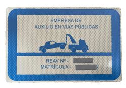 Placa grúa servicio de auxilio en c